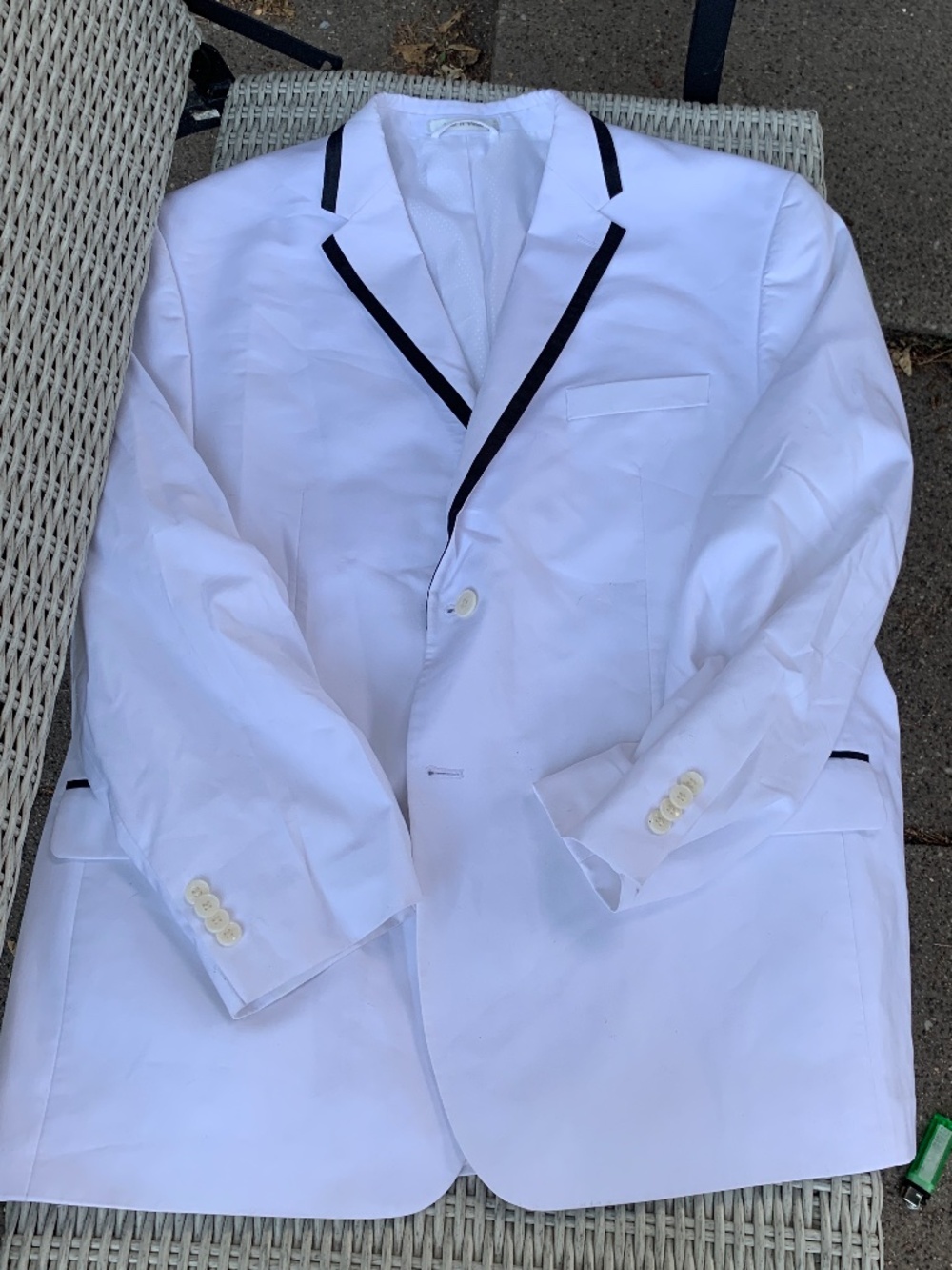 Sean John White Blazer with Black Trim